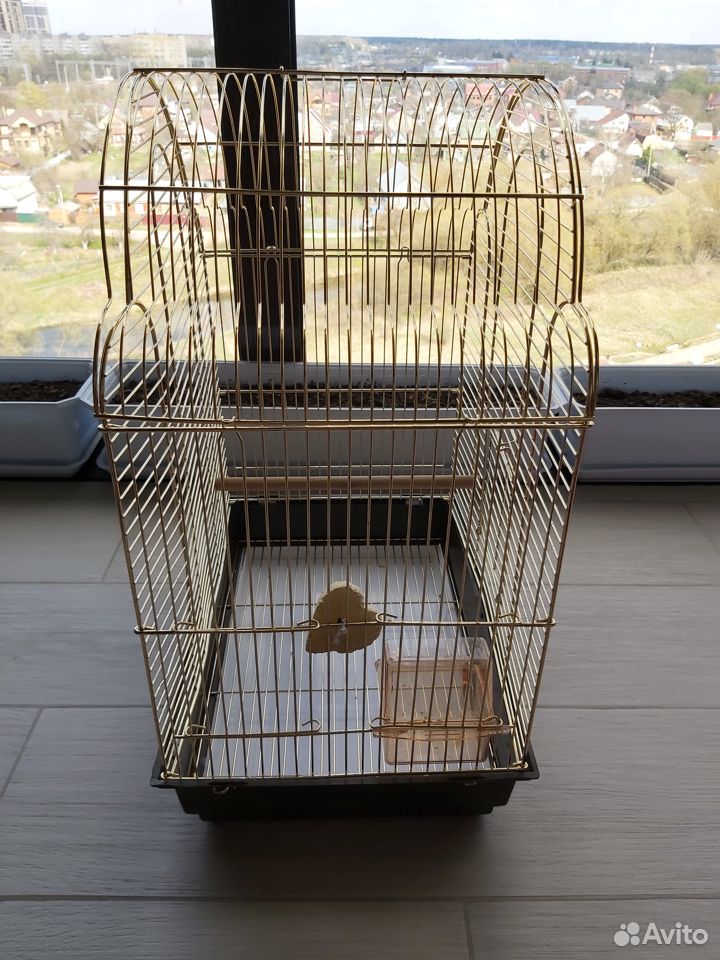Клетка золотая для птиц купить на Зозу.ру - фотография № 3