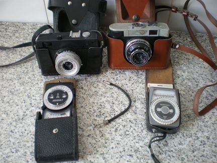 Винтажные фотоаппараты смена + фотоэкспонометры