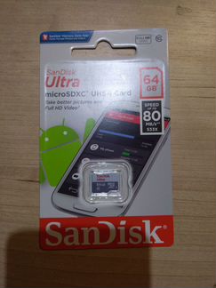 MicroSD 64gb 10 класс SanDisk