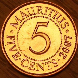 5 центов 2007г. Маврикий