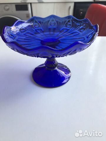 Ваза-синее стекло, графин виноград СССР