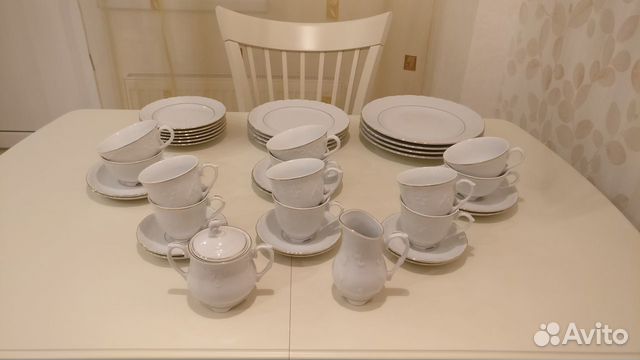 Новый фарфоровый набор тарелок, кофейный и чайный