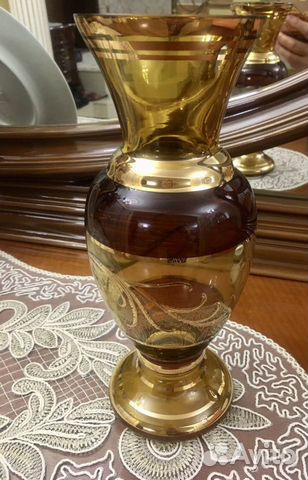 Ваза хрустальная,богемия,чехославакия