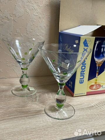 Фужеры для мартини шампанского стекло 2шт новые