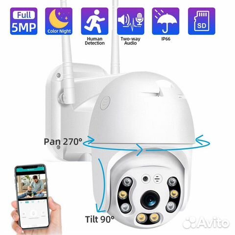 Уличная wifi камера видеонаблюдения 5 мп