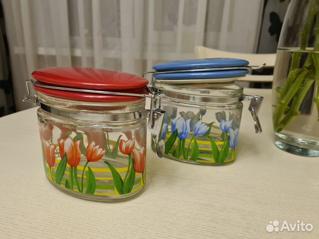 Набор Банки 2 шт с крышкой с клипсой новые