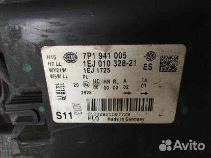 Фара левая галоген VW Touareg 2010 Фара левая галоген VW Touareg 2010