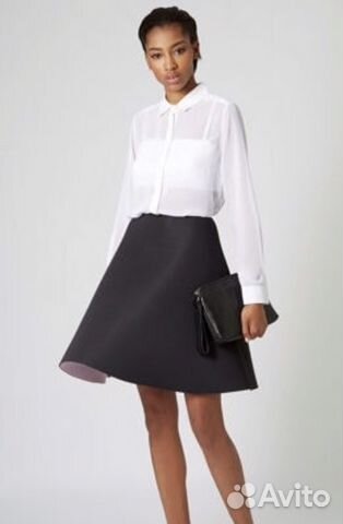 Новая чёрная юбка колокол S 42