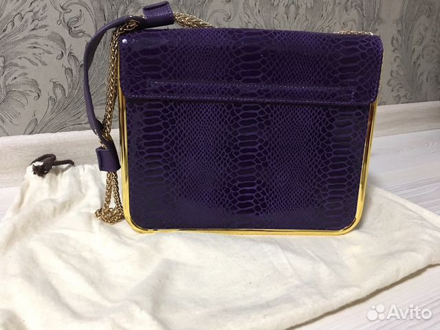 Женская сумка Chloe (под кожу питона) фиолетовая