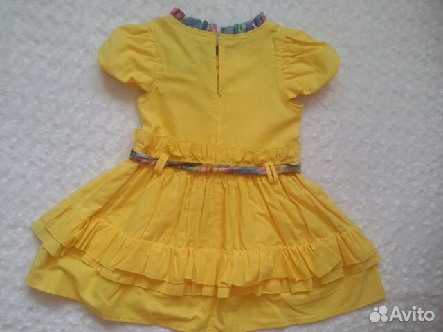 Яркое льняное новое платье рост 134 см Яркое льняное новое платье рост 134 см