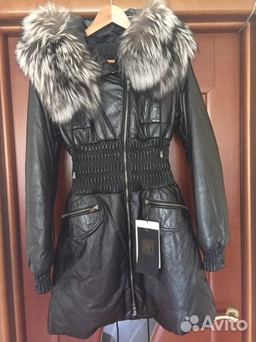 Пуховик Fashion Furs Италия размер 44 46 новый кож Пуховик Fashion Furs Италия размер 44 46 новый кож