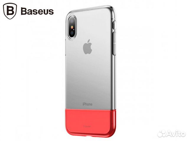 84012373227 Чехол Baseus Half to Half для iPhone XS Max, красн