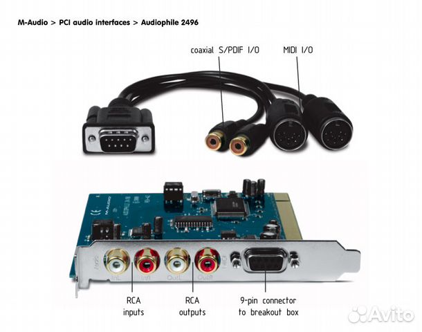 Звуковая карта M-Audio Audiophile 2496 проф студия