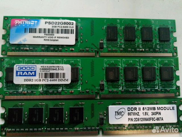 Оперативная память ddr2 (2,1 gb,512mb)