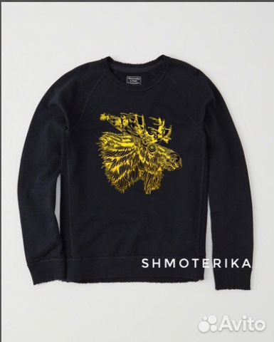 Abercrombie Fitch Толстовка Синяя муж, Новая Abercrombie Fitch Толстовка Синяя муж, Новая