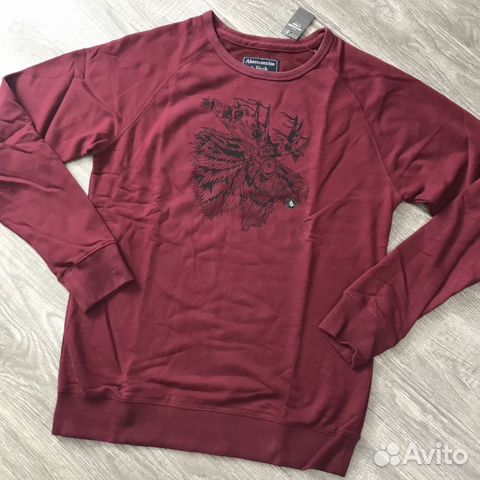 Abercrombie Fitch Свитшот Бордо, муж, Новый Abercrombie Fitch Свитшот Бордо, муж, Новый