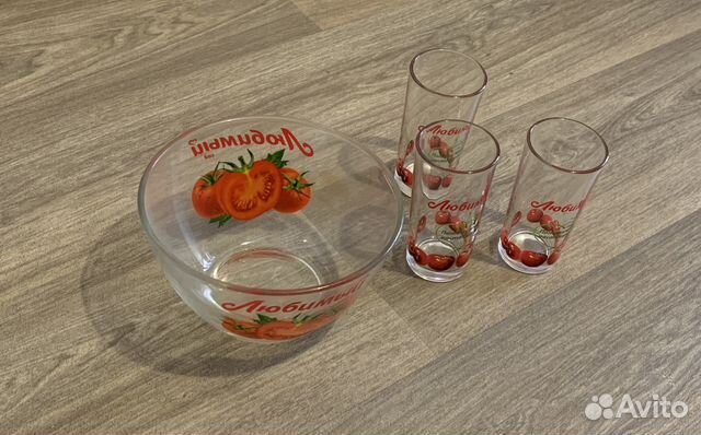 Набор 3 -стаканов,салатник