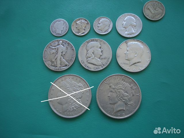 Монеты стран Американского континента, серебро
