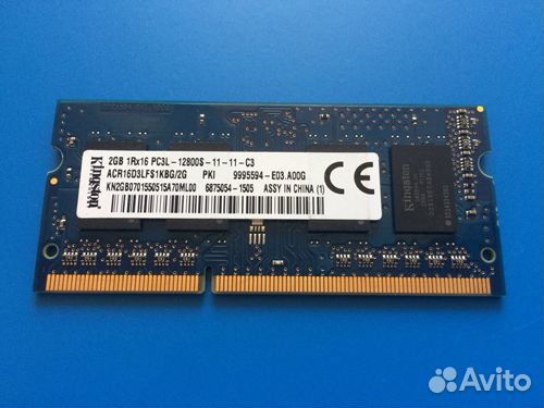 Память DDR3L, 2Гб Kingston ACR16D3LFS1KBG/2G