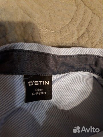 Рубашка голубая, на 13-14 лет