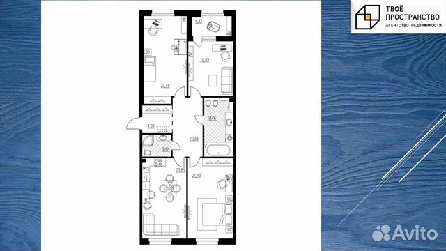 3-к квартира, 110.1 м², 2/9 эт. 3-к квартира, 110.1 м², 2/9 эт.
