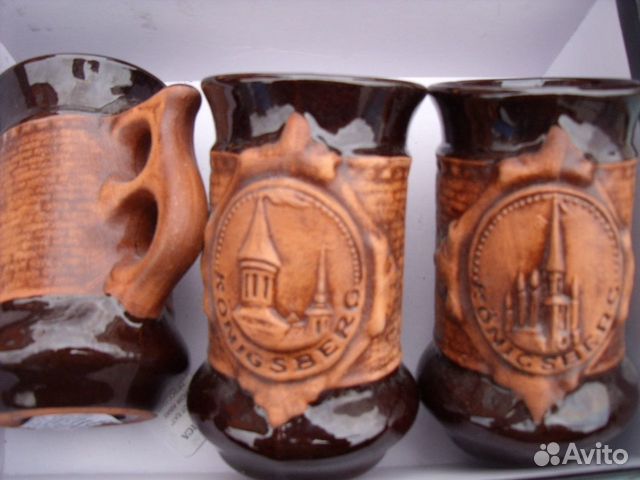 2 кувшина, 3 чашки, фаянс СССР, Гжель 1960-80гг