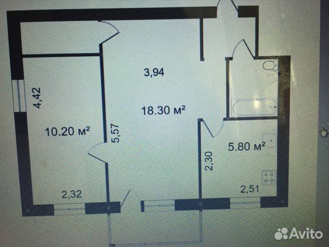 2-к квартира, 43 м², 4/5 эт.