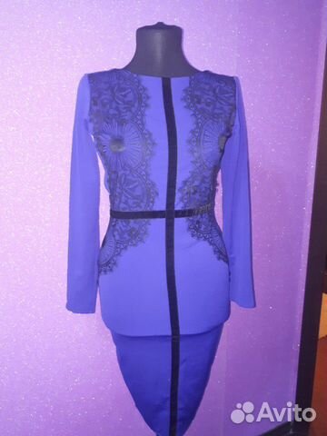 Новое платье с кружевом фиолетовое Новое платье с кружевом фиолетовое