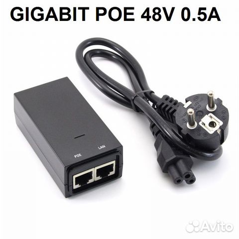 Блок питания Gigabit Ethernet адаптер POE 48V 0.5A Блок питания Gigabit Ethernet адаптер POE 48V 0.5A