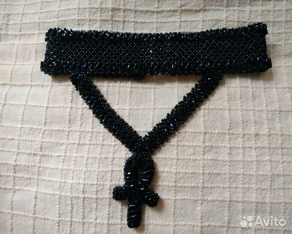 Чокер из бисера с анкхом
