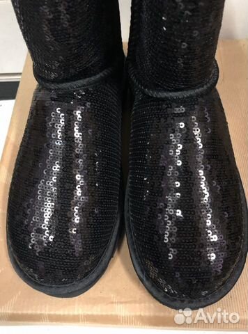 UGG угги, черные с пайетками