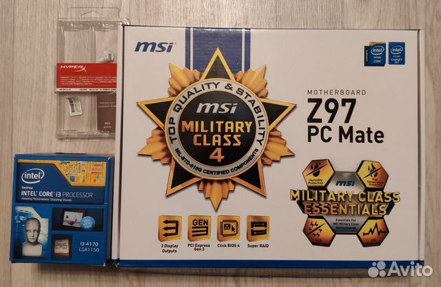 Комплект i3 4170+8gb ddr3+Мат.плата msi z97