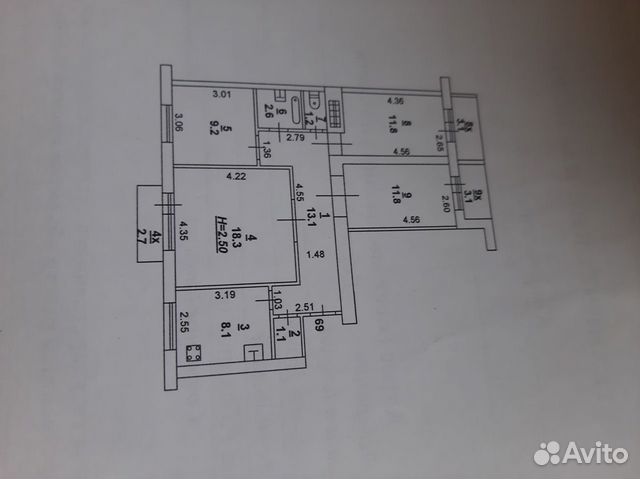 4-к квартира, 81.1 м², 9/9 эт. 4-к квартира, 81.1 м², 9/9 эт.