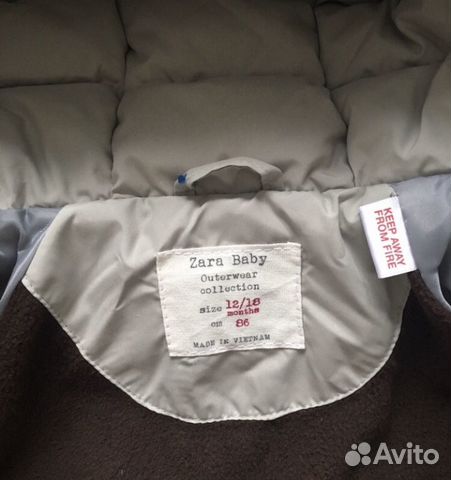 Пуховик куртка Zara 80-86 12-18 мес Пуховик куртка Zara 80-86 12-18 мес