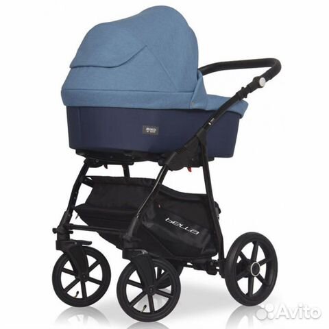 Коляска 3 в 1 Riko Basic Bella, цвет 02 синий Коляска 3 в 1 Riko Basic Bella, цвет 02 синий