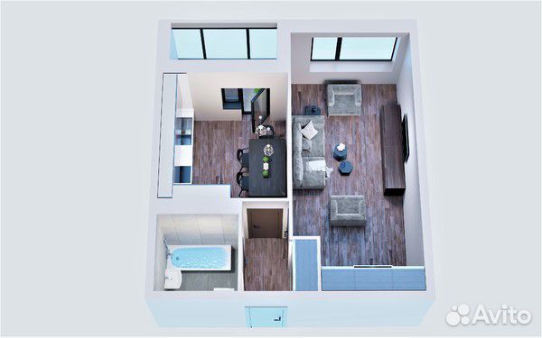 1-к квартира, 42.7 м², 5/12 эт. 1-к квартира, 42.7 м², 5/12 эт.