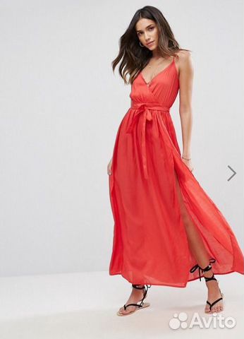 Пляжное платье ASOS, размер 44-46 красное и черное Пляжное платье ASOS, размер 44-46 красное и черное
