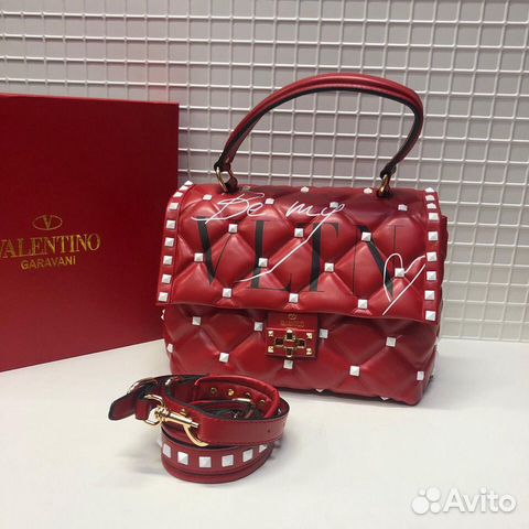 Сумка Valentino vltn Candystud белая с буквами