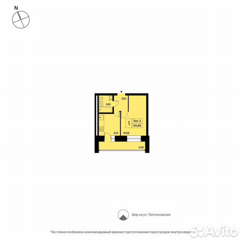 1-к квартира, 34.5 м², 3/16 эт. 1-к квартира, 34.5 м², 3/16 эт.