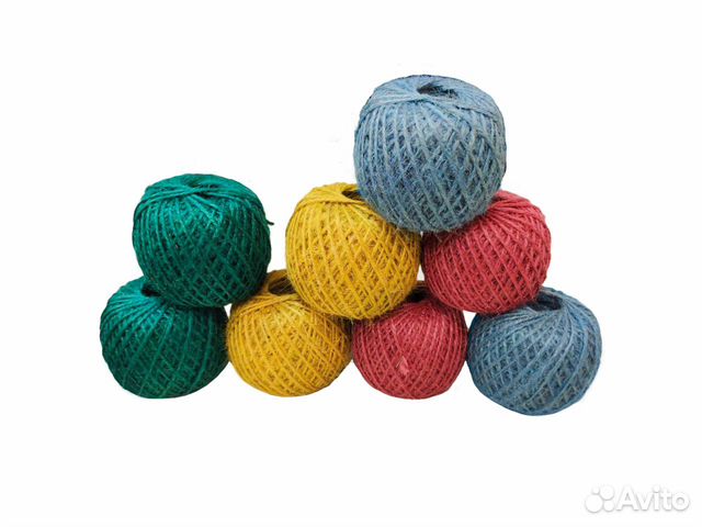 Шпагат джутовый цветной