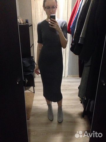 Серое платье-лапша Zara Maternity