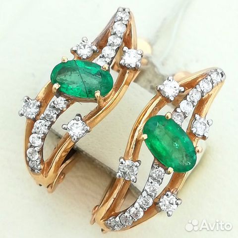 Серьги / 2,45г / золото 585 / бриллианты