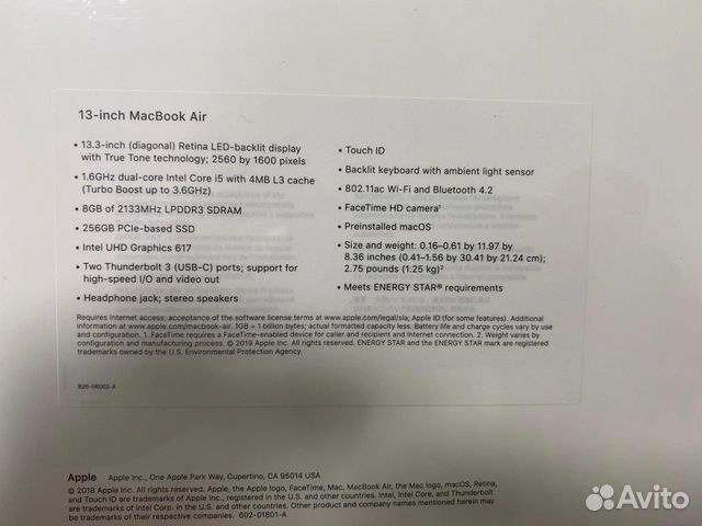 MacBook Air 13 - inch, 1.6GHz, 8GB, 256GB SSD MacBook Air 13 - inch, 1.6GHz, 8GB, 256GB SSD