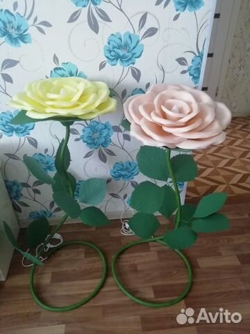 Роза светильник, торшер, ночник из изолона. высота