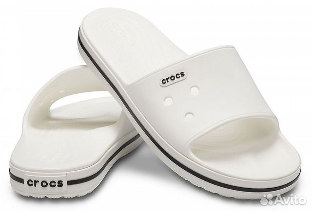 Белые шлепанцы crocs Crocband III