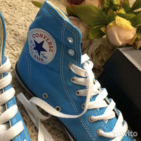Кеды новые высокие голубые 39 размер converse Кеды новые высокие голубые 39 размер converse
