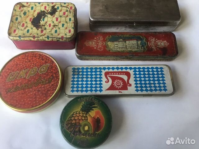 Коробочки баночки жестяные СССР