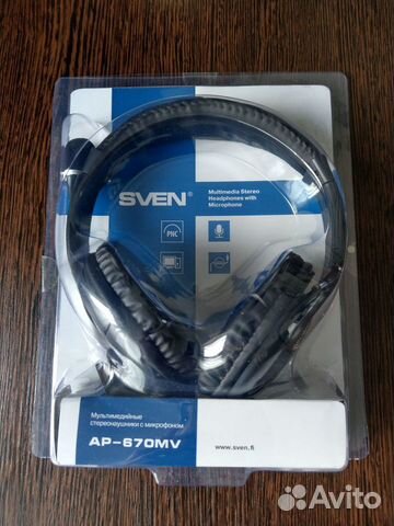 Наушники с микрофоном Sven AP-670MV новые