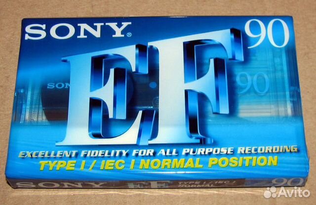 Аудиокассета Sony EF 90 новая запечатанная