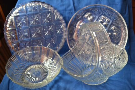 Хрусталь СССР: подносы конфетницы салатники клеймо